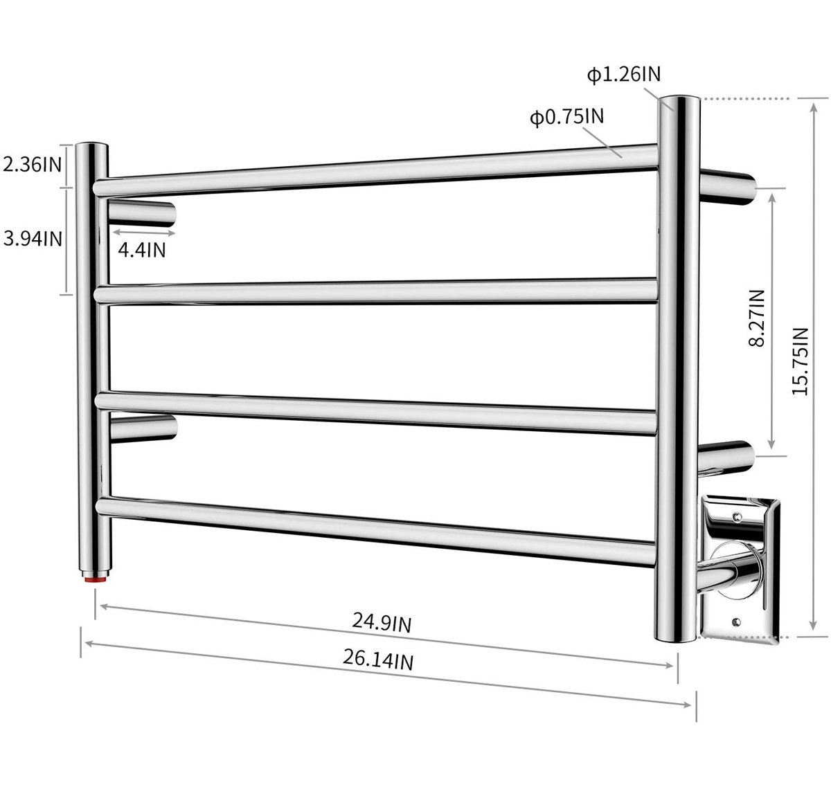 HEATGENE 4 Bar Towel Dryer Wall Mounted Electric Towel Warmer & Reviews
